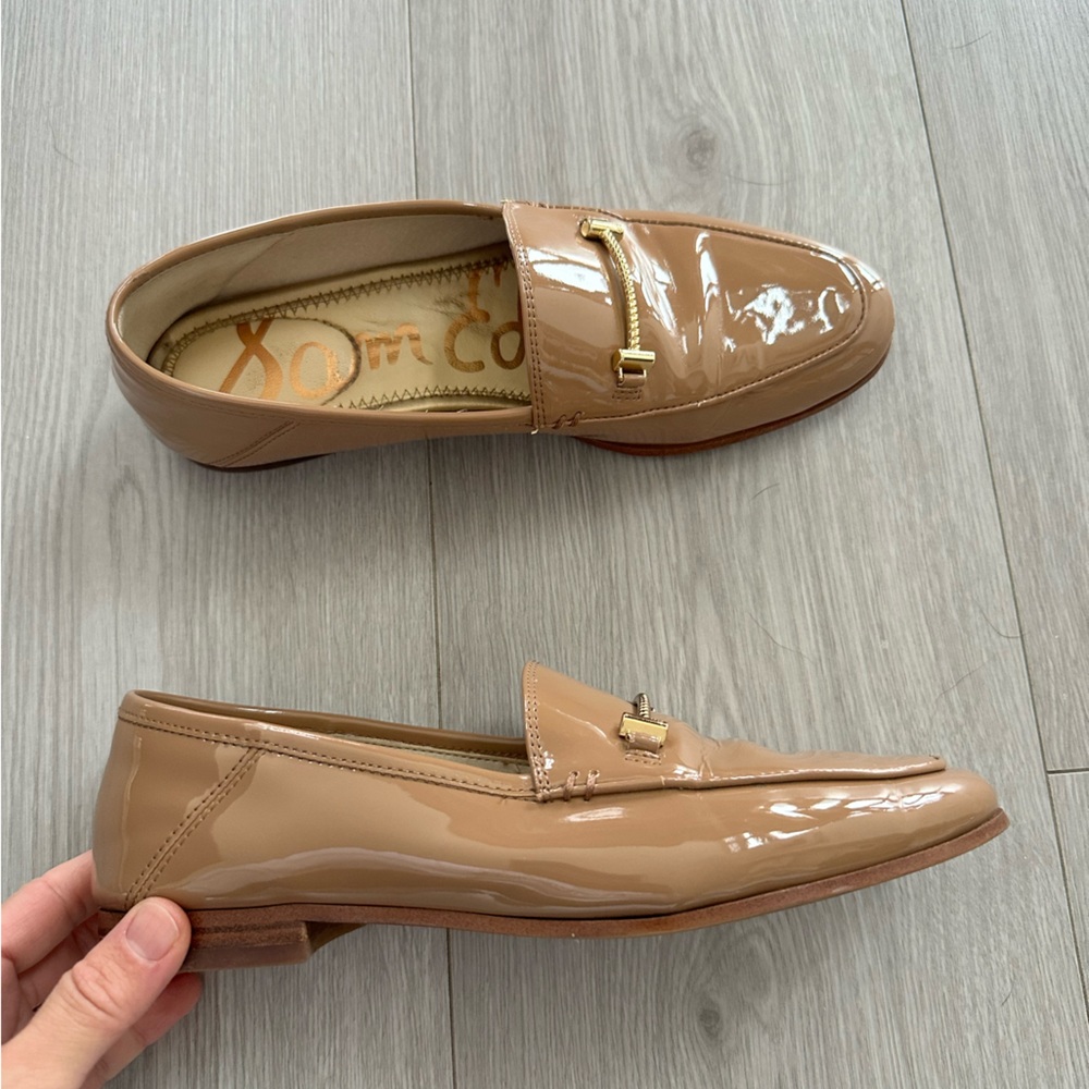 Sam Edelman LIOR Tan Patent Leather Loafer Flats US Womens 6